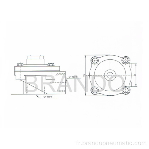 Angle droit Air clapet de pulsation de contrôle 3/4 po